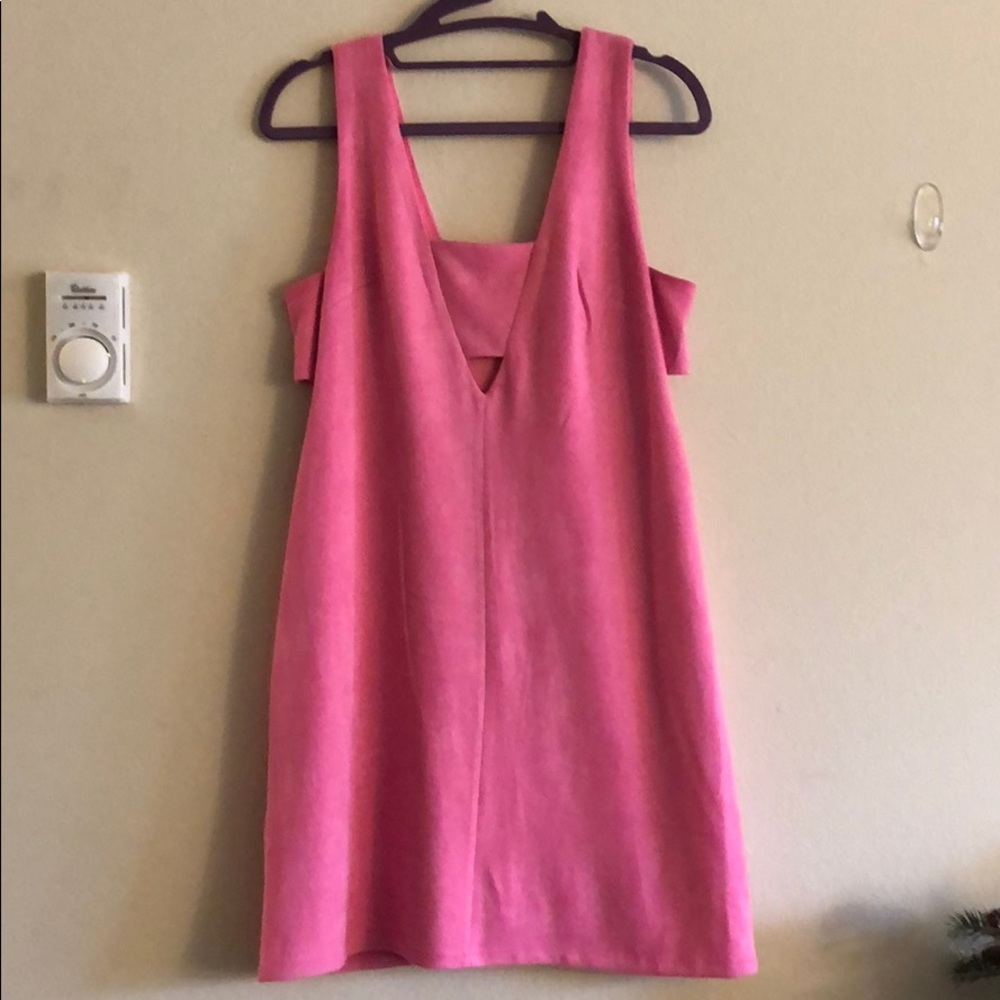 Pink velvet dress